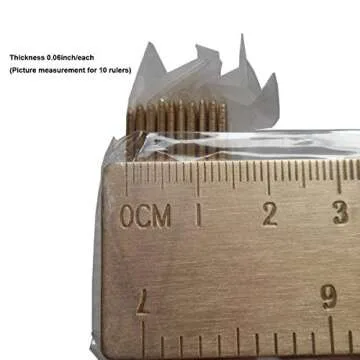 Small Metal Ruler 6 Inch (18cm) Brass Ruler for Bullet Journal with One Pen Holder for Notebooks