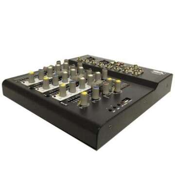 Seismic Audio - Slider4 - 4 Channel Mixer Console with USB Interface