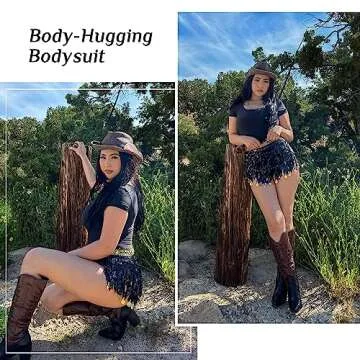 SHAPERX Women's Soft Scoop Neck Bodysuit for All Occasions