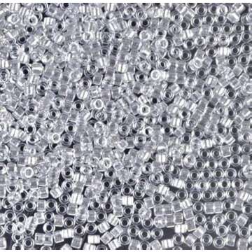 Miyuki Delica 11/0 Cylinder Seed Beads - Spkl Silver Gray Lined Crystal - DB0271 5 Grams