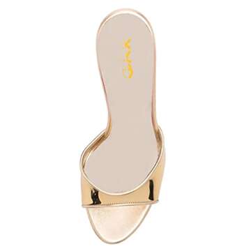 XYD Women Platform Slippers Slip On Stilettos Slides Sexy High Heel Mules Open Almond Toe Fashion Sandals Shoes Size 8 Gold