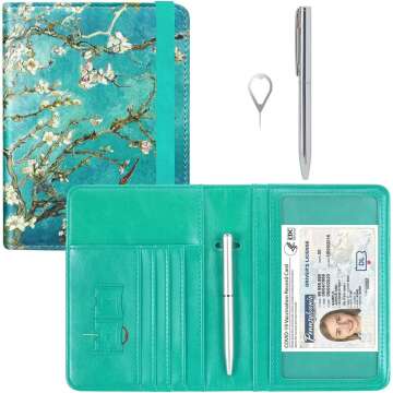 HOTCOOL Upgraded Leather Passport Holder & Vaccine Wallet