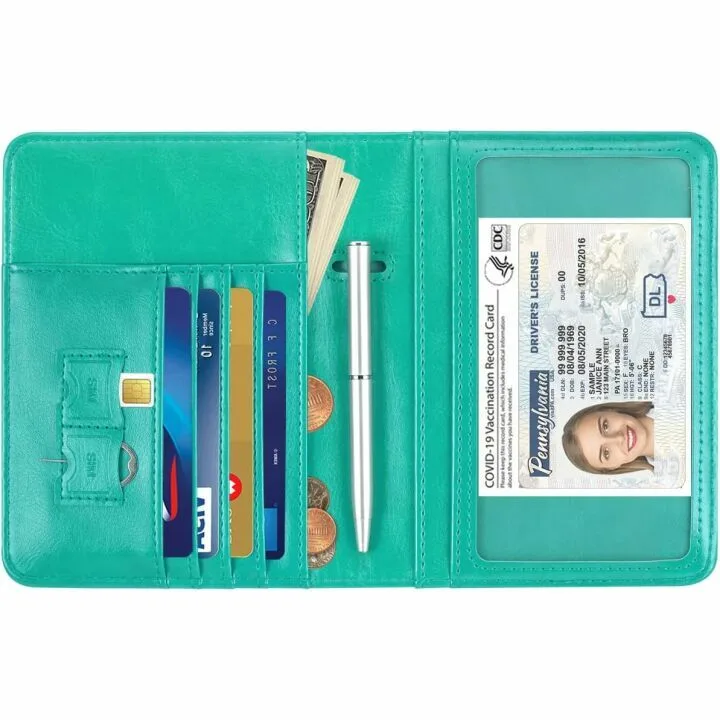 HOTCOOL Upgraded Leather Passport Holder & Vaccine Wallet
