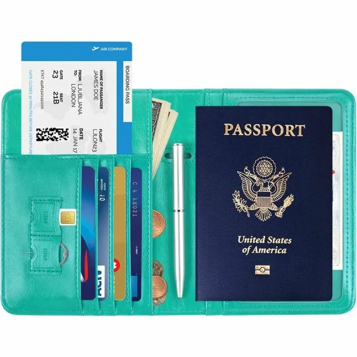 HOTCOOL Upgraded Leather Passport Holder & Vaccine Wallet