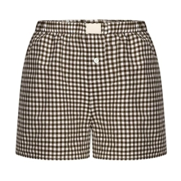 Women Y2K Cute Gingham Lounge Shorts for Stylish Comfort