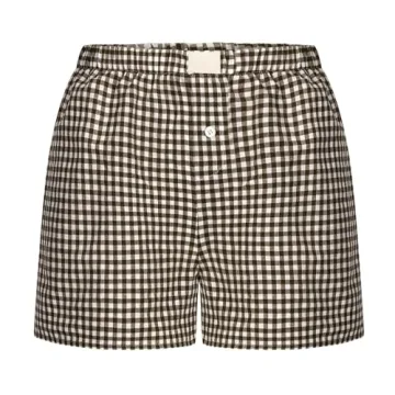 Women Y2K Cute Gingham Lounge Shorts for Stylish Comfort