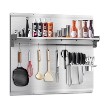 Stainless Steel Range Backsplash with Storage Shelf
