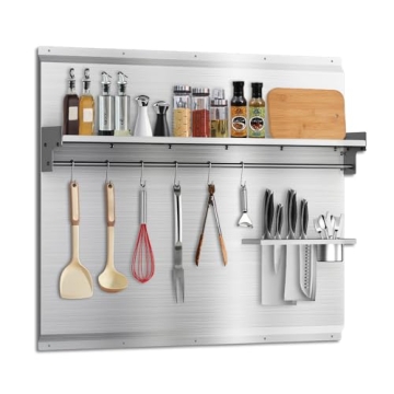 Stainless Steel Range Backsplash with Storage Shelf