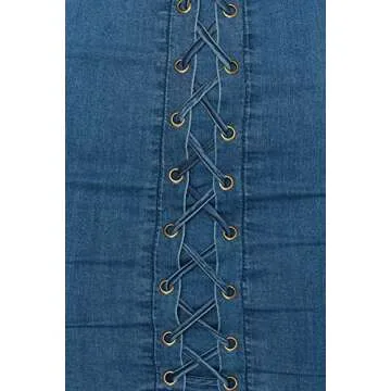 Stylish Just Quella Denim Bodycon Dress - Adjustable Fit