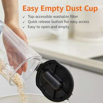 Amazon Basics Lightweight Bagless Vacuum Cleaner for Easy Cleaning