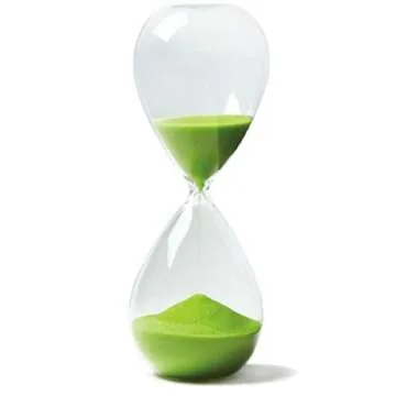 Large Fashion Colorful Sand Glass Sandglass Hourglass Timer Clear Smooth Glass Measures Home Desk Decor Xmas Birthday Gift (10 Minutes, Green)