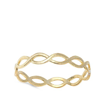 Gold-Tone Eternity Infinity Endless Ring in Sterling Silver
