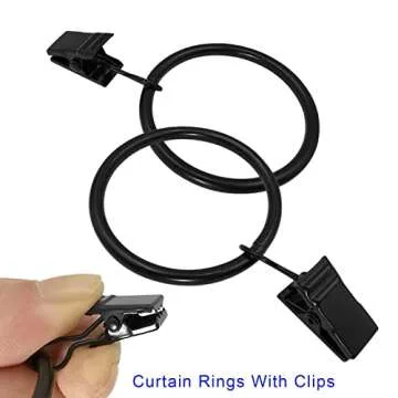 LLPJS 20 Pack Metal Curtain Rings with Clips for Drapery