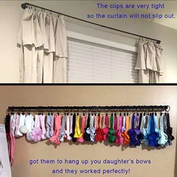 LLPJS 20 Pack Metal Curtain Rings with Clips for Drapery