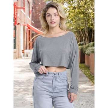 Blocac Off Shoulder Crop Top - Stylish Casual Tee for Women