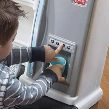 Step2 Lifestyle Custom Kids Kitchen Playset, Indoor/Outdoor Kitchenette, Interactive Play with Lights and Sounds, Made of Durable Plastic, 20 Piece Toy Accessories, Toddlers 2+ Years Old, Tan