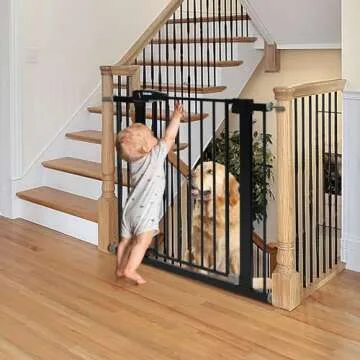 Babelio Baby Gate for Doorways and Stairs, 26''-40'' Auto Close Dog/Puppy Gate, Easy Install, Pressu...
