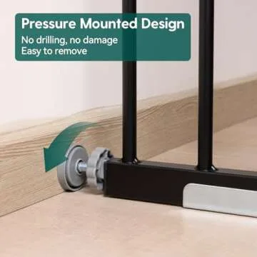 Babelio Baby Gate for Doorways and Stairs, 26''-40'' Auto Close Dog/Puppy Gate, Easy Install, Pressure Mounted, No Drilling, fits for Narrow and Wide Doorways, Safety Gate w/Door for Child and Pets