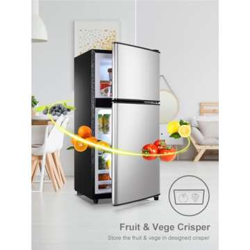 KRIB BLING 3.5 Cu.Ft Compact Refrigerator 2 Door Style