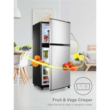 KRIB BLING 3.5 Cu.Ft Compact Refrigerator 2 Door Style