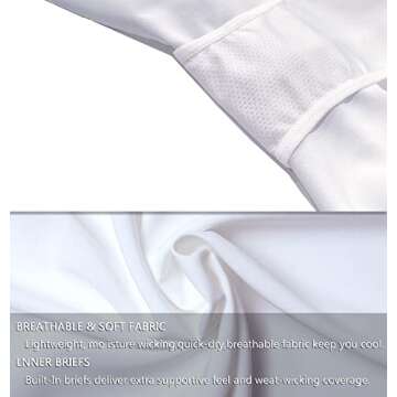 Wjustforu Womens Lightweight Running Shorts High Waist Quick Dry Gym Shorts Mesh Liner Zipper Pocket for Workout Athletic (Medium, White)