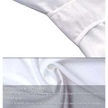 Wjustforu Womens Lightweight Running Shorts High Waist Quick Dry Gym Shorts Mesh Liner Zipper Pocket for Workout Athletic (Medium, White)