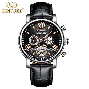 Perpetual Calendar Skeleton Men Watch - Fashion Tourbillon Automatic Mechanical Business Wristwatch ...