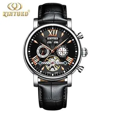 Perpetual Calendar Skeleton Men Watch - Fashion Tourbillon Automatic Mechanical Business Wristwatch ...