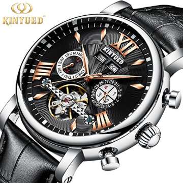Elegant Skeleton Men Watch with Perpetual Calendar
