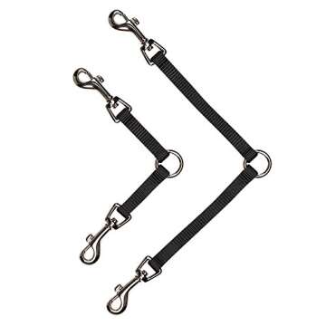 Guardian Gear Nylon 2-Way Large Dog Coupler with Nickel-Plated Swivel Clip, 24", Black