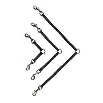 Guardian Gear Nylon 2-Way Large Dog Coupler with Nickel-Plated Swivel Clip, 24", Black