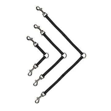 Guardian Gear Nylon 2-Way Large Dog Coupler with Nickel-Plated Swivel Clip, 24", Black