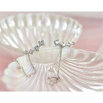 Hypoallergenic CZ Sterling Silver Ear Crawler Earrings for Women