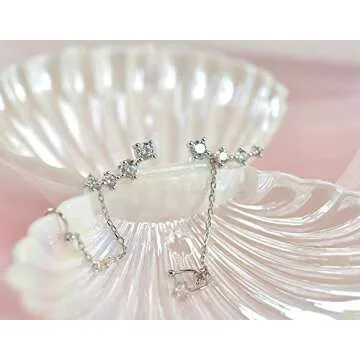 Hypoallergenic CZ Sterling Silver Ear Crawler Earrings for Women