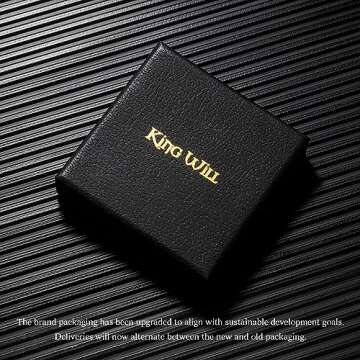 King Will 8mm Black Blue Spinner Ring Stainless Steel Fidget Ring Anxiety Ring For Men(10)