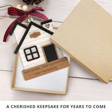 House Warming Gifts New Home - Housewarming Gifts for New House, Housewarming Gift Presents for Women, Couple - New Home Gifts for Home, New Home Owners Gift Ideas - Wooden New Home Ornament 2024
