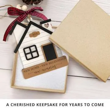 House Warming Gifts New Home - Housewarming Gifts for New House, Housewarming Gift Presents for Women, Couple - New Home Gifts for Home, New Home Owners Gift Ideas - Wooden New Home Ornament 2024