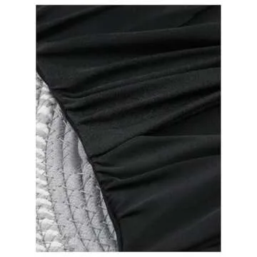 Verdusa Women's Cut Out Colorblock One Piece Swimsuit Ruched Swimwear Bathing Suit Black Medium