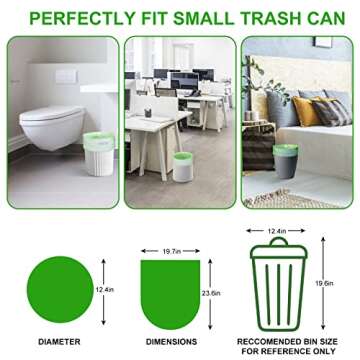 Small Trash Bags 4-6 Gallon, Inwaysin 200 Count Biodegradable Trash Bags 4 Gallon, Extra Strong Small Garbage Bags Unscented, Size Expanded, Green, for Bathroom Bedroom Office Kitchen Trash Can