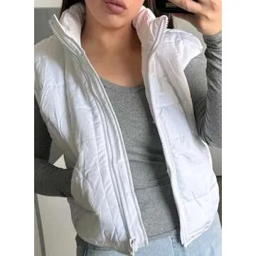 Zeagoo Puffer Vest Women Lightweight Stand-Up Collar Down Vests Sleeveless Outerwear Warm Puffer