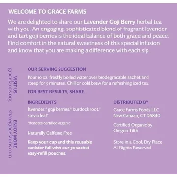 Grace Farms Caffeine-Free Lavender Goji Berry Herbal Tea