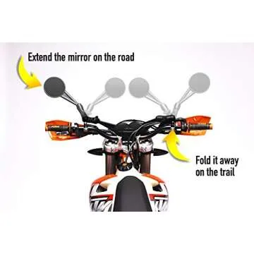 Doubletake Enduro Mirror Kit, Universal Fit Folding Motorcycle Mirrors, Guaranteed for Life. (Enduro 1.0)