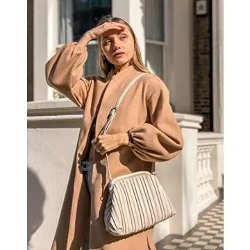 TIJN Square Handle Tote Bag for Women Fashion Purses Handbags Vegan Leather Crossbody Shoulder Bags for Women(Flann)