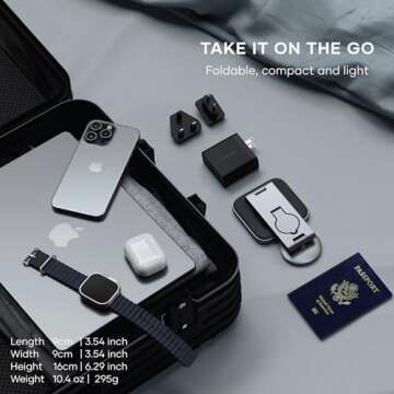 Satechi 3 in 1 Wireless Charging Station, Qi2 15W Magnetic, Foldable Travel Charger Station for iPhone 16/15/14/13/12, Apple Watch Series 8/7/SE/6/5/Ultra and AirPods Pro/3/2