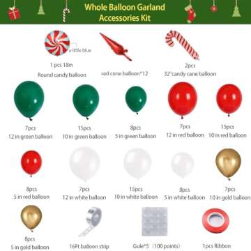 Christmas Balloon Garland Kit Perfect for Holiday Parties