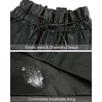 QIANXIZHAN Women's Leather Shorts, Faux High Waisted Wide Leg Sexy Shorts Black M