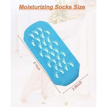 Moisturizing Socks Women 2 Pairs Dry Cracked Feet Lotion Socks Foot Moisturizing Socks Silicone Sock...