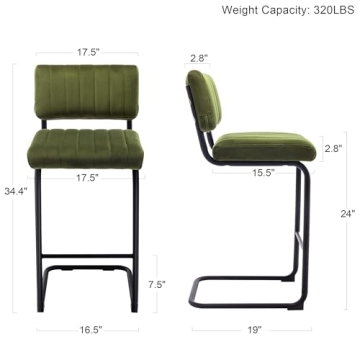 Stylish ONEVOG Green Counter Height Bar Stools Set