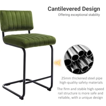 Stylish ONEVOG Green Counter Height Bar Stools Set