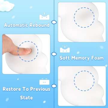 VAIPI Keyboard Cloud Wrist Rest, PU Leather Cloud Keyboard Wrist Pad, Palm Rest Keyboard Rest with Non-Slip Base for Typing Pain Relief, Soft Keyboard Arm Hand Rest for Computer, Gift for Women Man